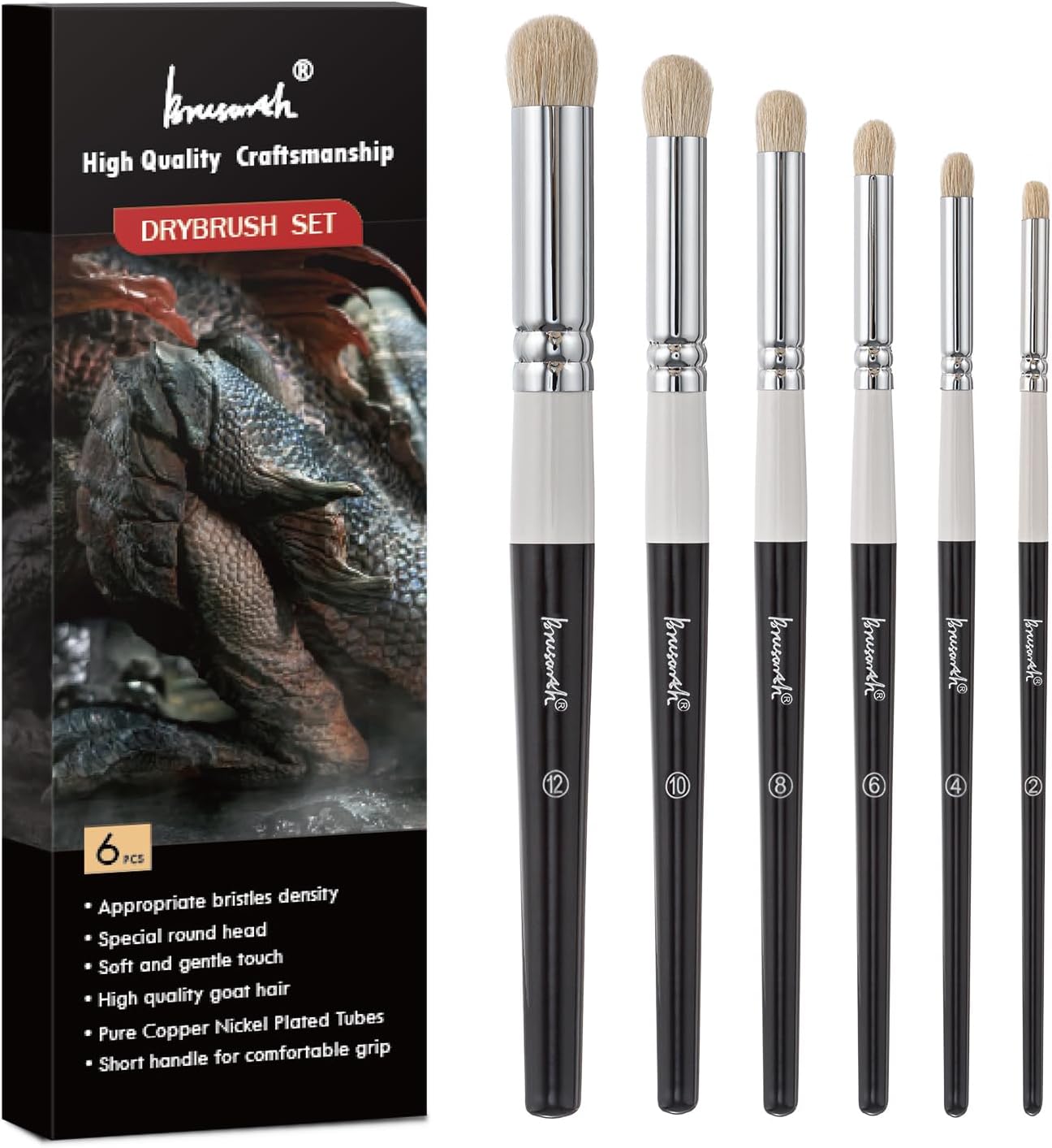 ZEM Brush Mfg Deluxe Stencil Artist Paint Brush Set 7 pcs