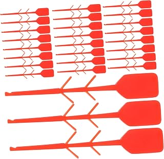 Mikikit 100 Piezas Accesorios para extintores etiquetas de plástico sellos de seguridad Etiquetas de extintor etiquetas de equipo de polivinilo rojo