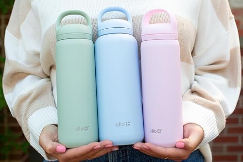 Miniatura 2 de Ello Cooper Twist - Botella de agua de acero inoxidable de 32 onzas con tapa para beber, a prueba de fugas, doble pared y aislada al vacío, lazo de