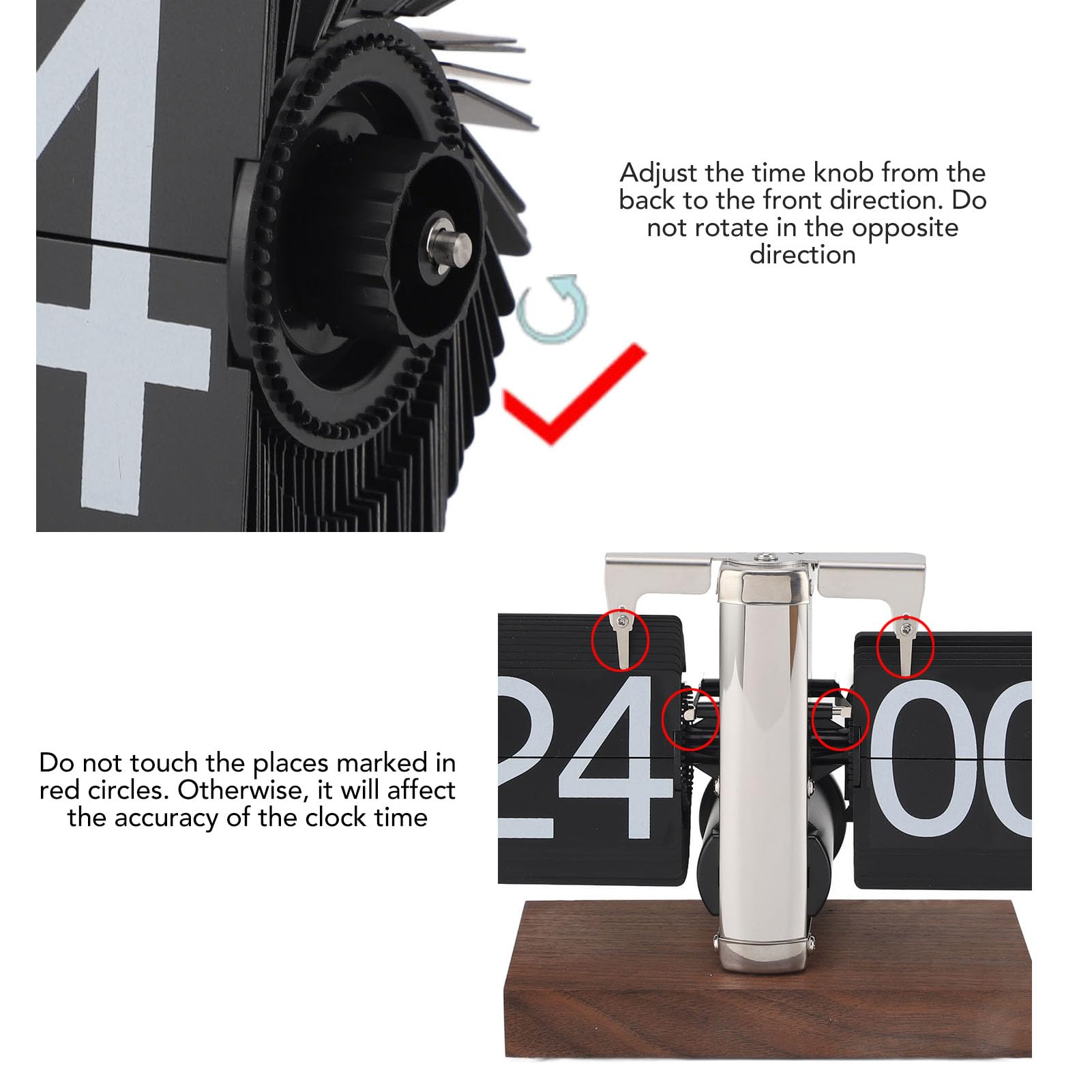 Vintage Flip Down Clock Premium Roestvrijstalen Mechanische Bureauklok Slaapkamerstudie Waterbestendigheid