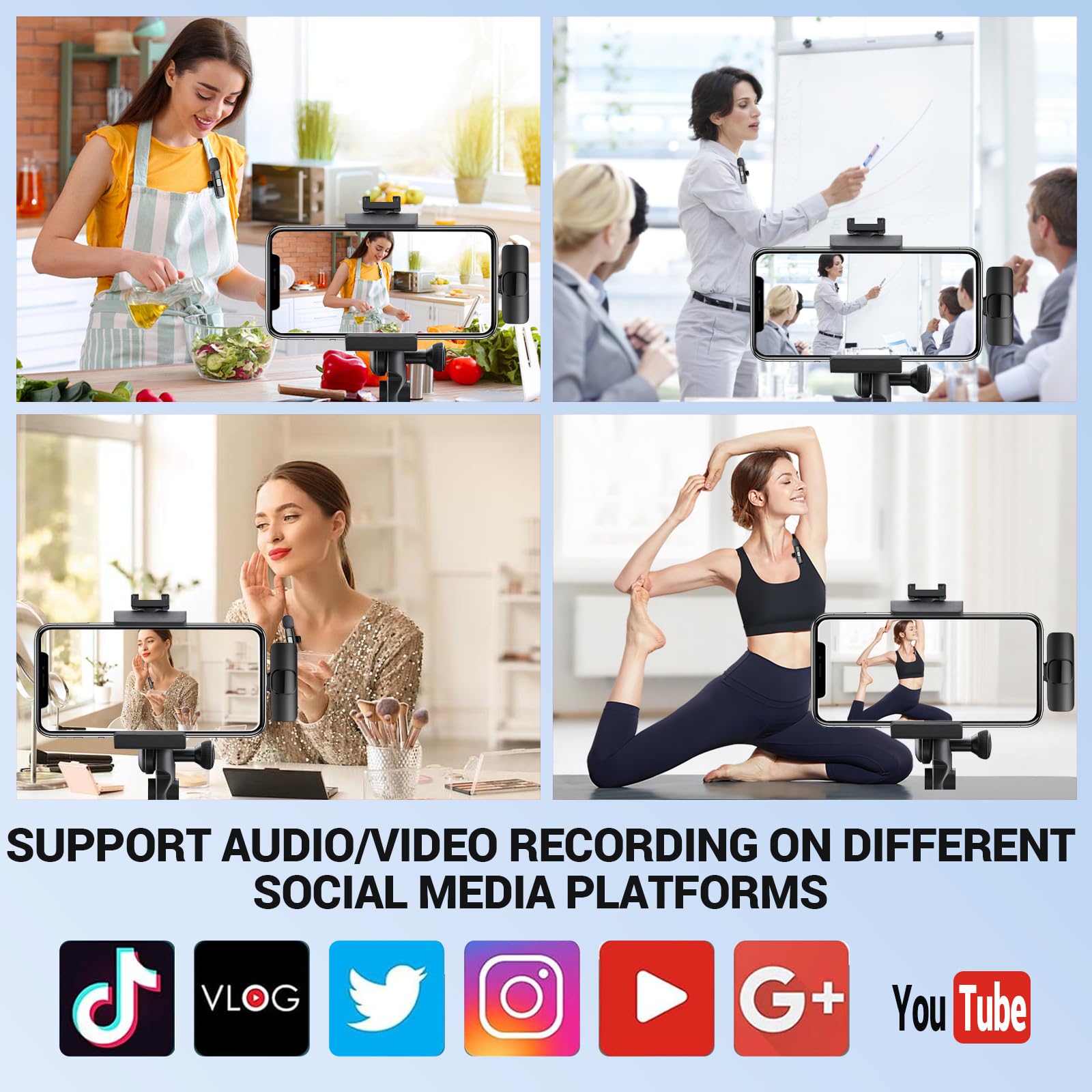 Micro Cravate sans Fil, Mini-Microphone à Clip Plug-and-Play avec Réduction de Bruit, Compatible iPhone, Android, Idéal pour Enregistrement Vidéo, Vlogs, TikTok, Youtube, Streaming en Direct