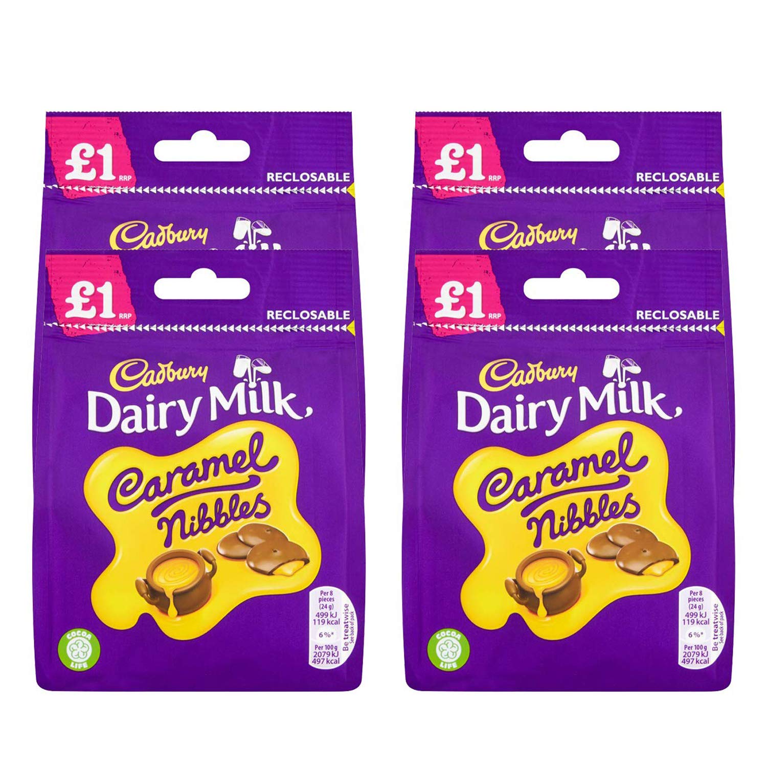 CadburyDairy Milk Caramel Nibbles Bag 95g (Pack of 10)