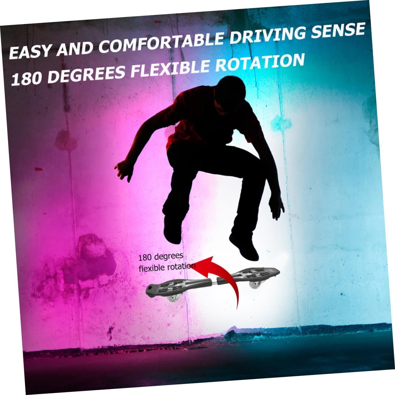 TOYANDONA Glitter Roller Skateboard Illuminating Wheels Caster Board for Boys and Girls Deck Slide Toy Compact Lightweight