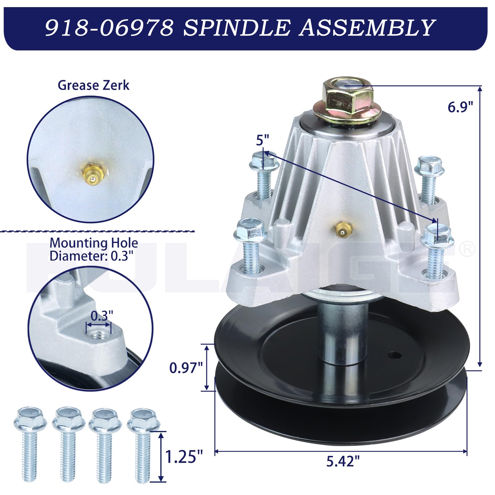 Amazon.com: FULAIGE Greased 618-06978 918-06978 Spindle Assembly