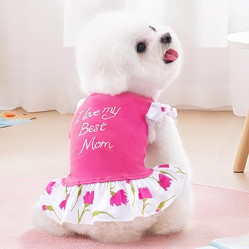 Miniatura 2 de XPUDAC 4 piezas de vestido para perro de niña, ropa para perros pequeños, vestidos de flores para perros pequeños, ropa colorida para perros