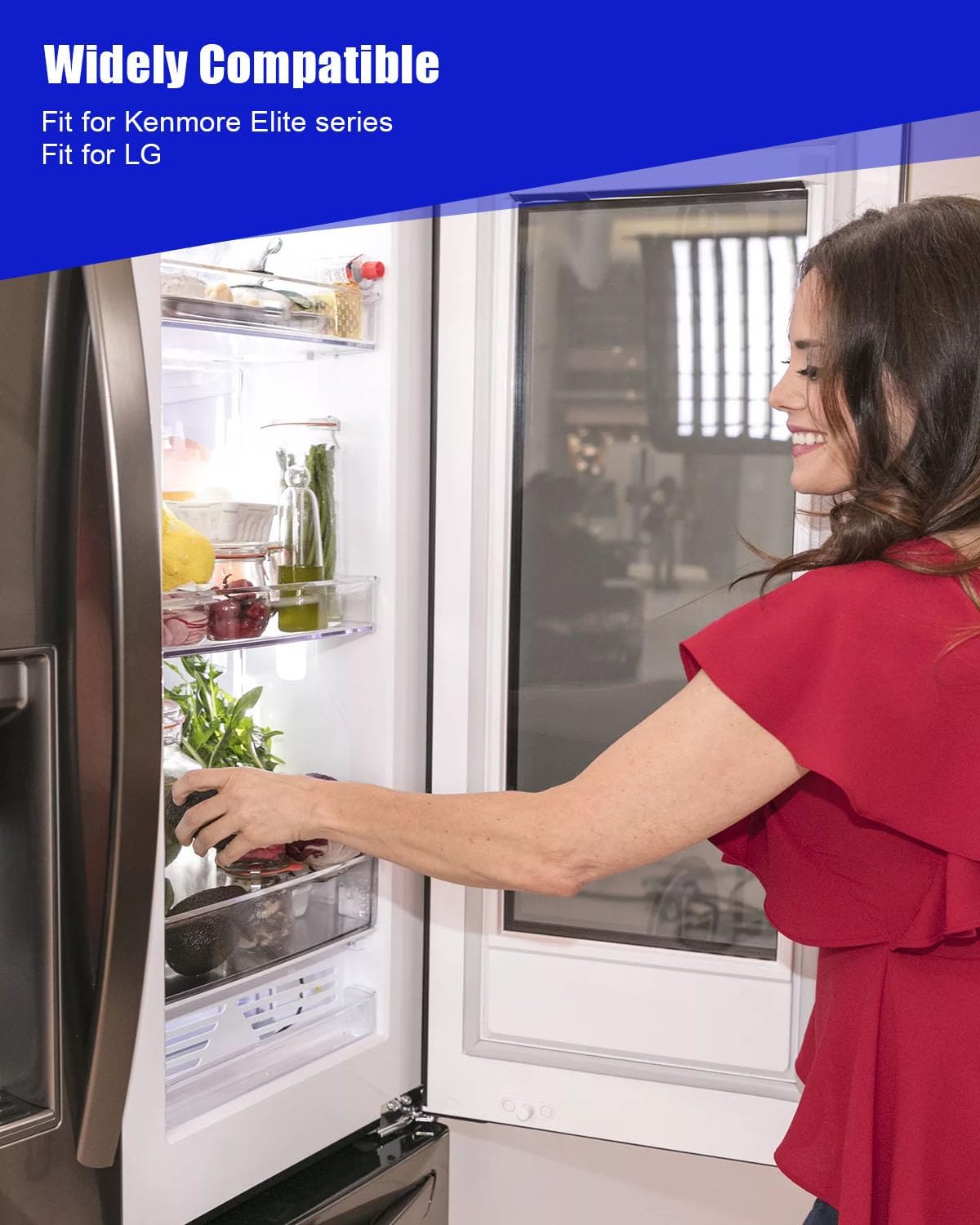 Refrigerator Tray Cover Assembly Compatible with LG and Kenmore Refrigerator Clear color Replace ACW74118101 AP5956442 3380487 MCR64973001 PS10065045