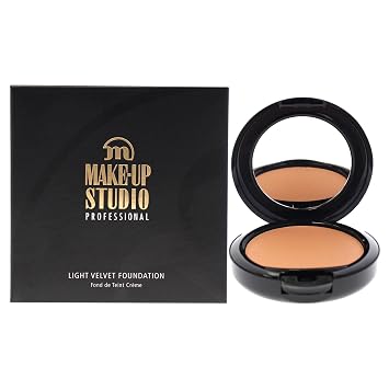 Make-Up Studio Professional Amsterdam Professional Light Velvet Face Foundation, Silky Smooth Coverage, Flawless End Result, With Mirror and Sponge, On-the-Go, CB3 Cool Beige, 0.27 oz