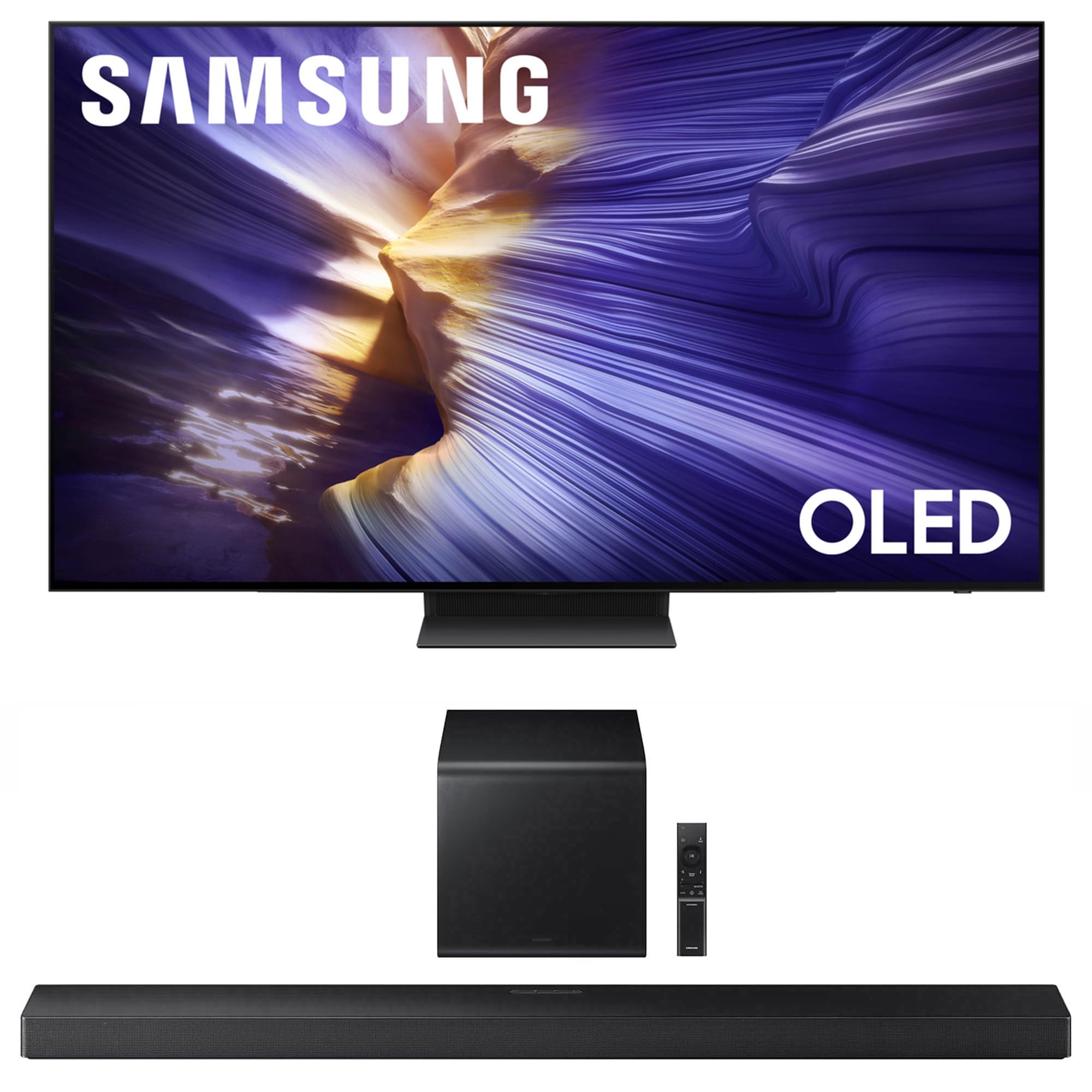 Samsung QN65S90FAFXZA 65 Inch 4K OLED Smart TV with a HW-QS700F 3.1.2 Ch Dolby Atmos Soundbar and Subwoofer (2025)