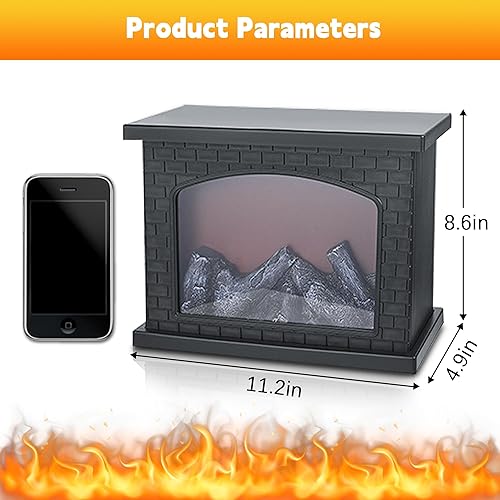 Miniatura 2 de Faroles de chimenea decorativos, pequeña chimenea falsa, lámpara LED de fuego con efecto de llama, chimenea portátil de carga USB, funciona con
