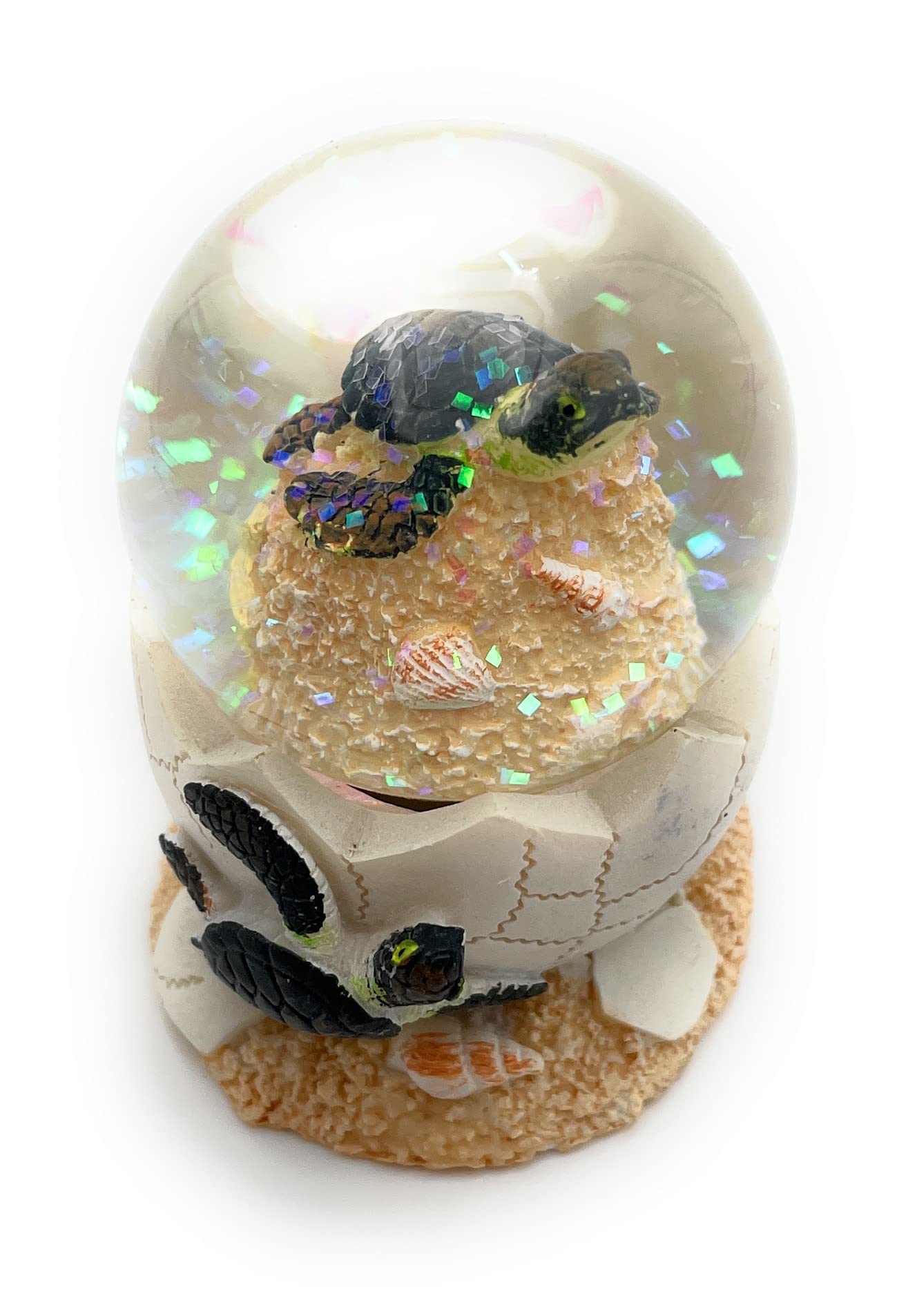 Onwomania Water Turtle Turtle Height 6.5 cm Snow Globe Glitter Ball Shake Ball Multicoloured