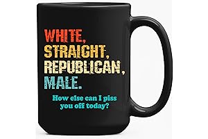 Funny Republican Mug | Mens Coffee Cup | White Straight Male Republican Gift