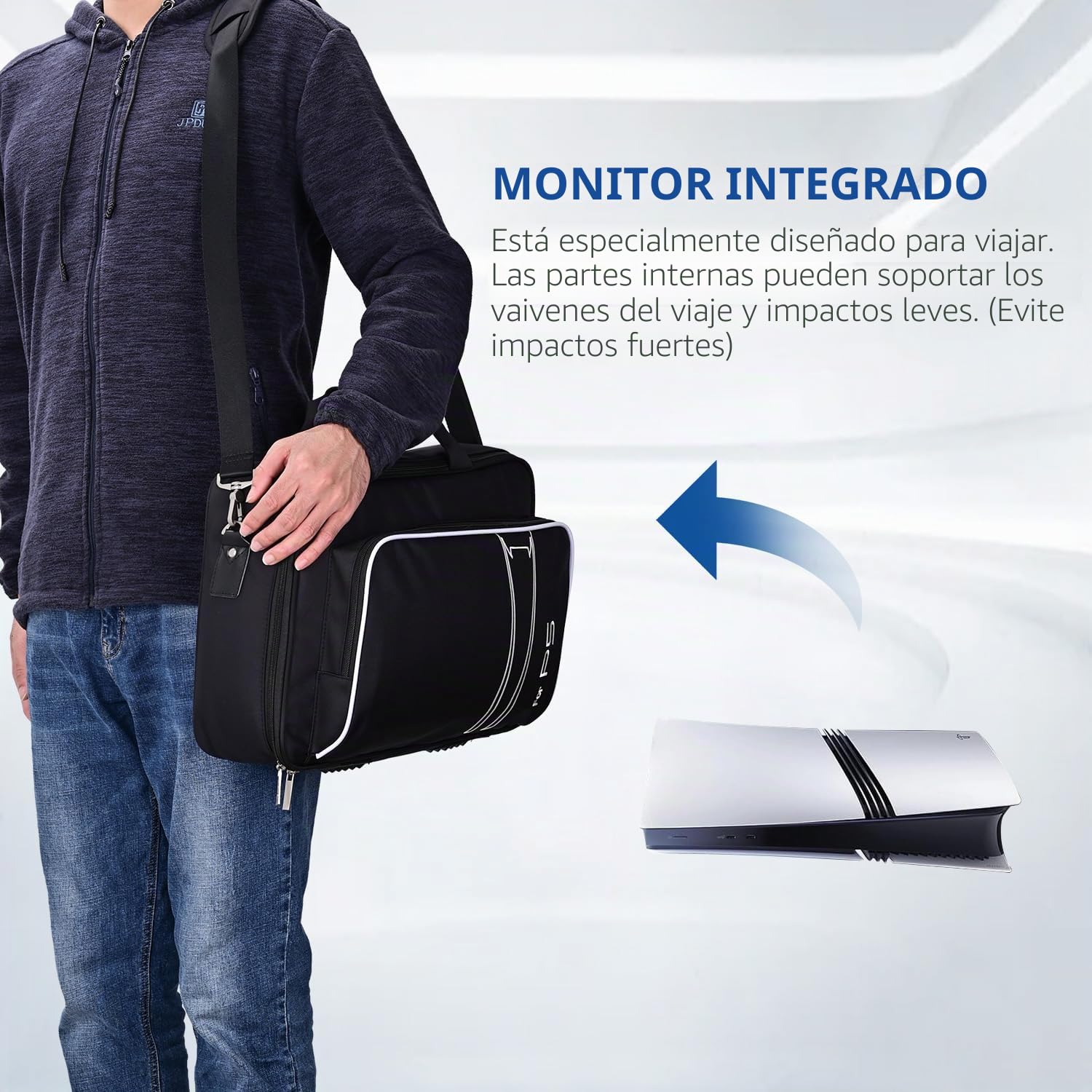G-STORY Monitor portátil para juegos de 14" IPS 4K 60Hz con integración para PS5 pro (PS5 pro no incluido) 3840×2160 con 2 puertos HDMI, FreeSync, 2 altavoces estéreo multimedia integrados