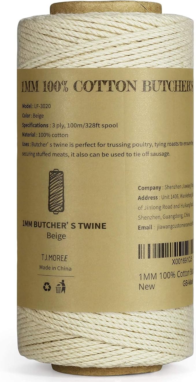 TJ.MOREE Butchers Twine for cooking, 3Ply 100m Food Safe Cotton Cooking