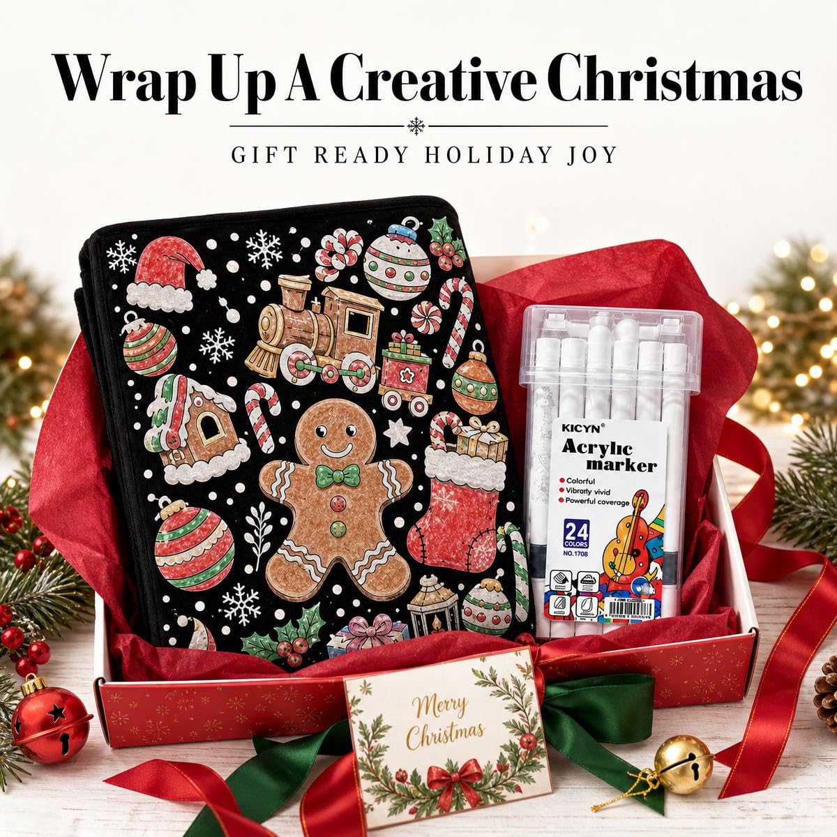 VEELU DIY Colouring Blanket with 24 Coloured Markers - Image 4