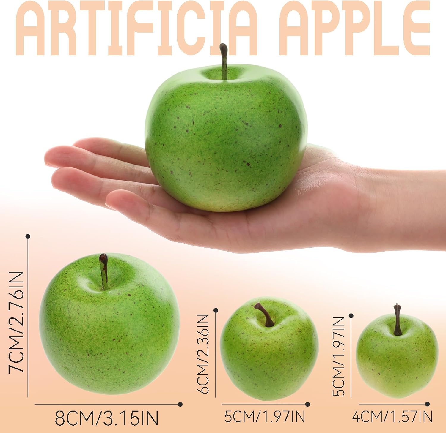 Gresorth 15 Pcs Artificial Green Apple Decoration Fake Apples Fruit Model