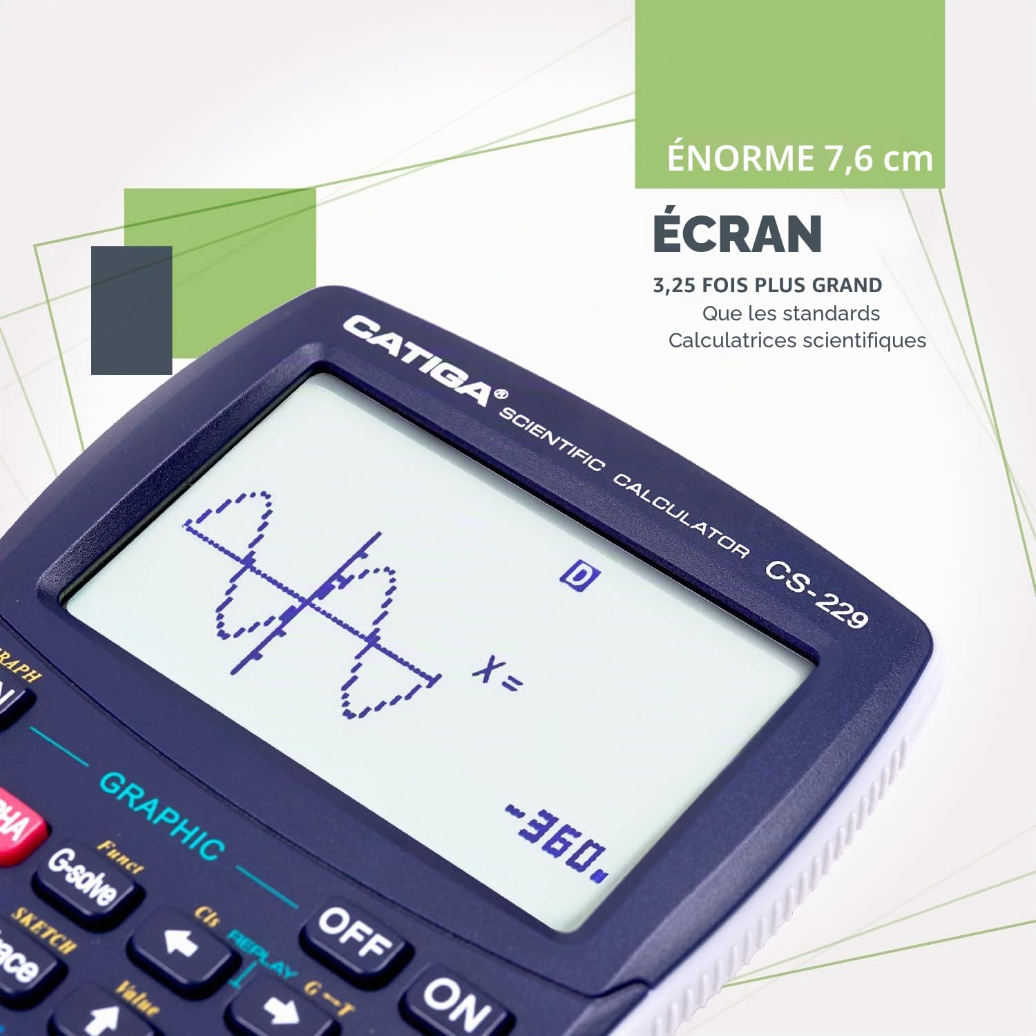 Calculateur Scientific avec Fonctions Graphiques - Multiple Modes avec Interface intuitive - Parfait pour Les débutants et Les Courses, Les écoles élevées ou Les Colleges, CATIGA CS-229