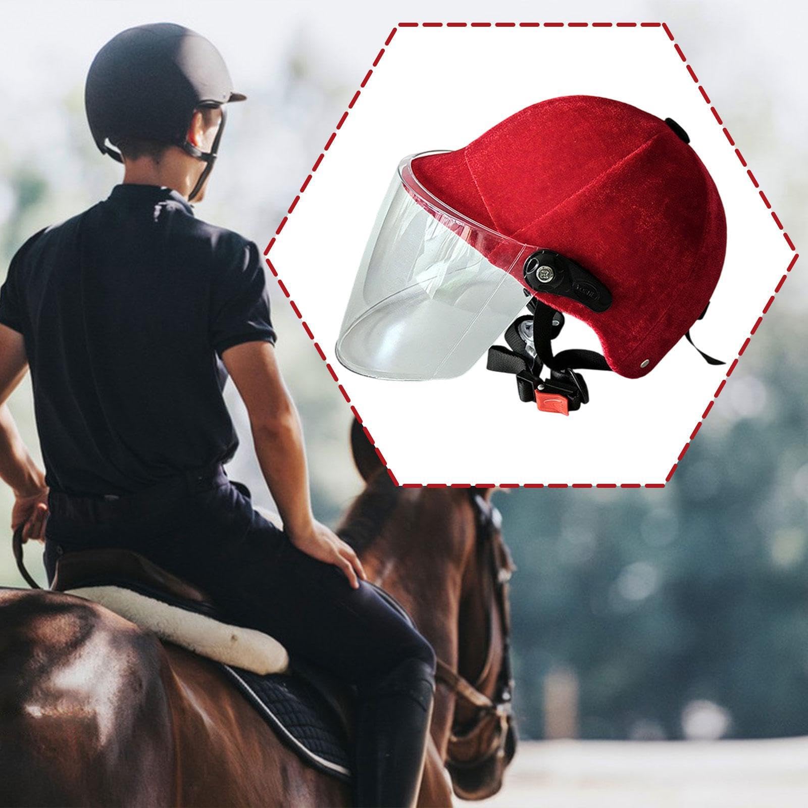 Casco da Equitazione con Cappello Equestre Regolabile Ergonomico Materiale Vellutato con PP Universale per Adulto Uomo Donna Adatto per Sport Outdoor