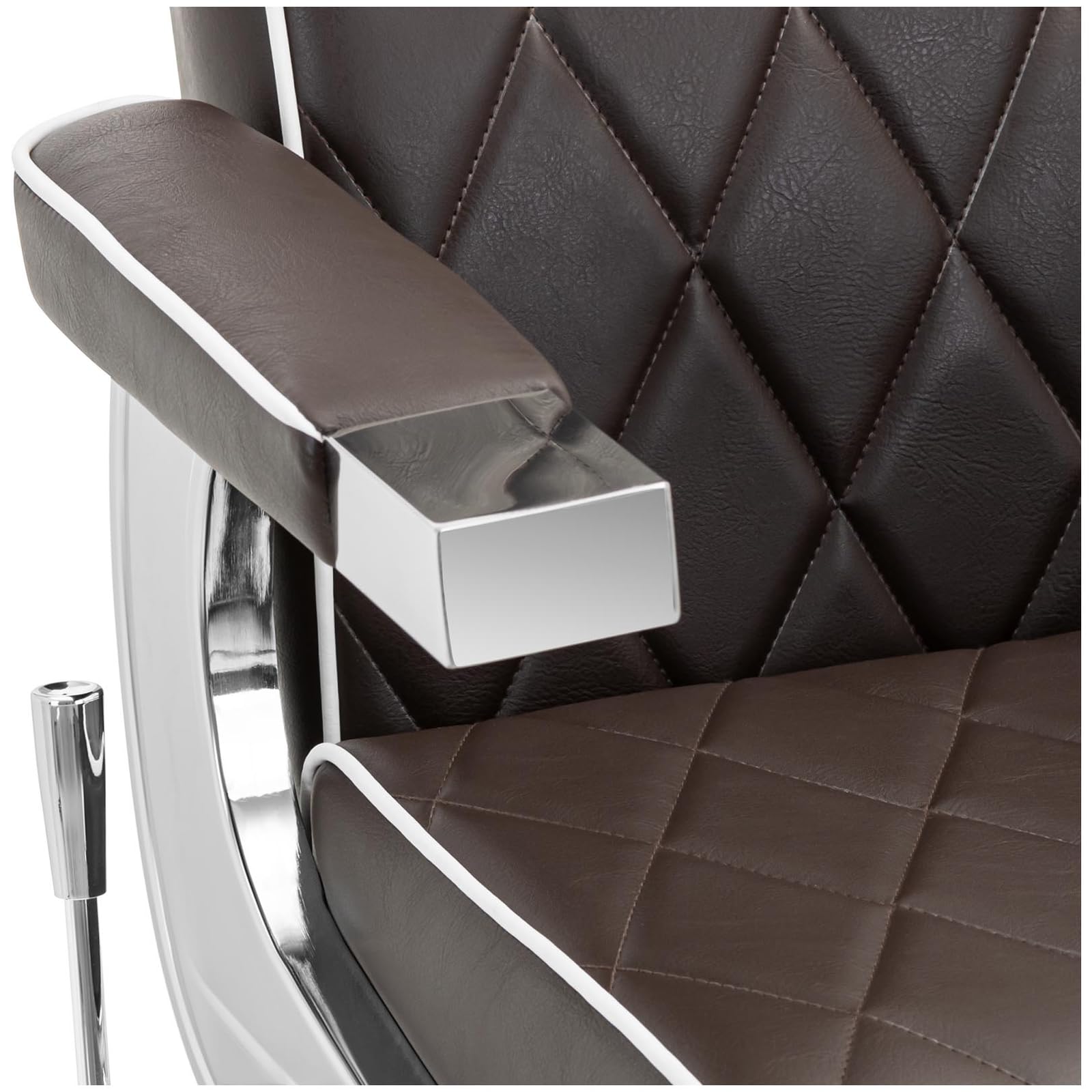 Physa FOXLEY Brown Sillón de peluquería Styling marrón con reposapiés y Altura Regulable de 58 a 71 cm para hasta 150 kg Sillón de barbería Silla de peluquería Silla de barbería