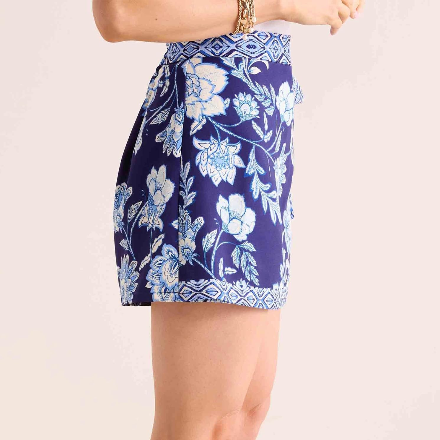 Womens Floral Wrap Mini Skirt Summer Beach Short Skirt Casual Knot Side High Waist A Line Vacation Outfits Skirts - Image 5