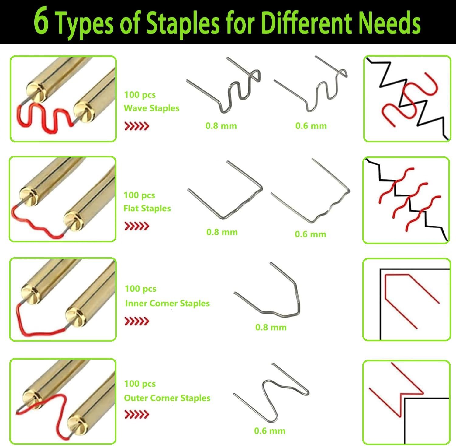 Cordless Plastic Welder Gun Compatible with Ryobi One 18V Battery with 600PCs Hot Staples Plastic Welding Kit for Car Bumper and other plastic Repairing(No Battery)