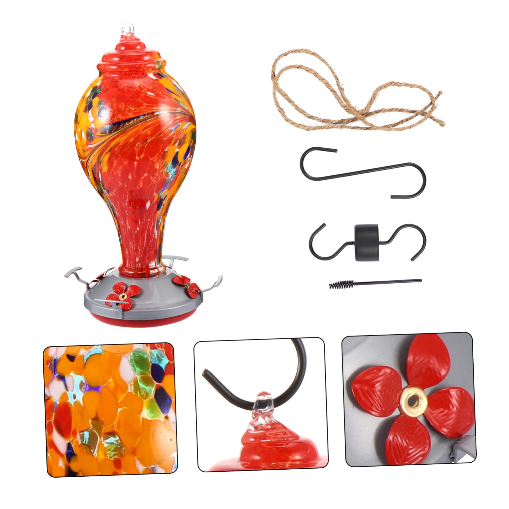 Toyvian Mangeoire à Colibris Suspendue Abreuvoir pour Oiseaux Style Fleur pour Colibris Accessoires pour Oiseaux