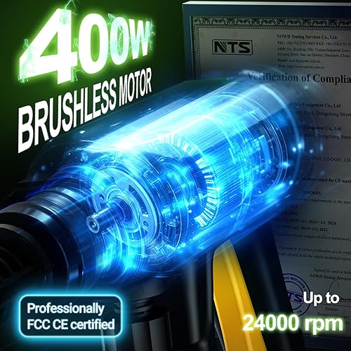 Miniatura 4 de Lavadora a presión inalámbrica de 1000 PSI, 21 V 4.0 Ah con motor sin escobillas con boquilla 6 en 1, presión de 9 engranajes, adaptador de grifo