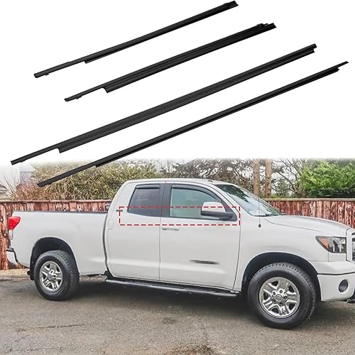 Burlete de moldura de ventana compatible con Tundra 2007-2020 Double Cab reemplaza 68160-0C020 68210-0C020 68163-0C010 68164-0C010