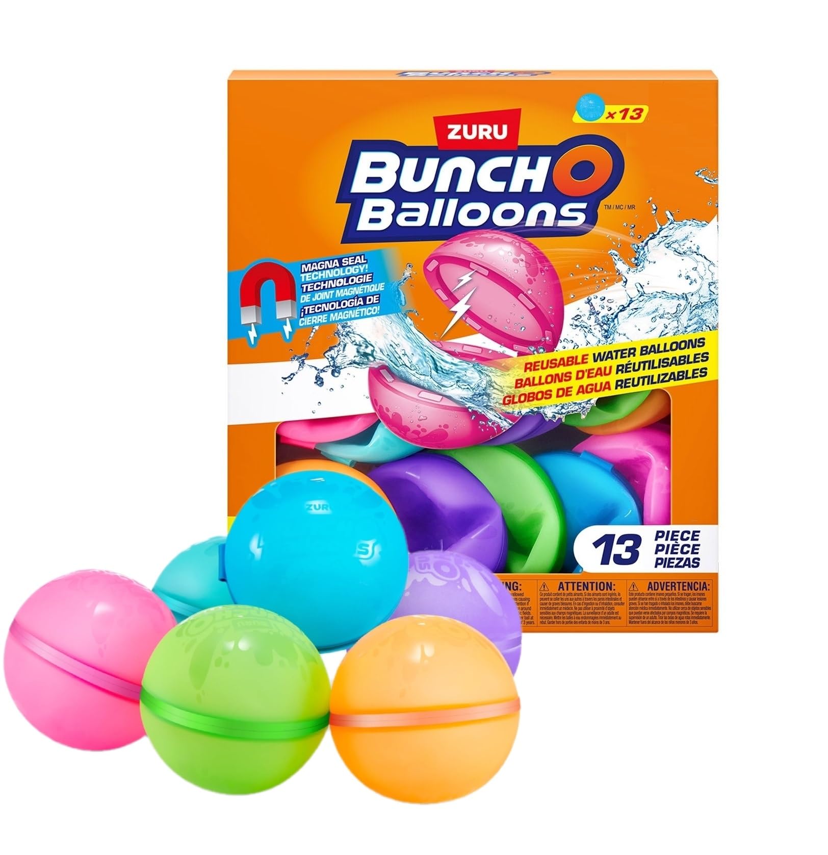 ZURU Bunch O Balloons - Globos de agua reutilizables, para niños y adultos (paquete de 13, colores surtidos)