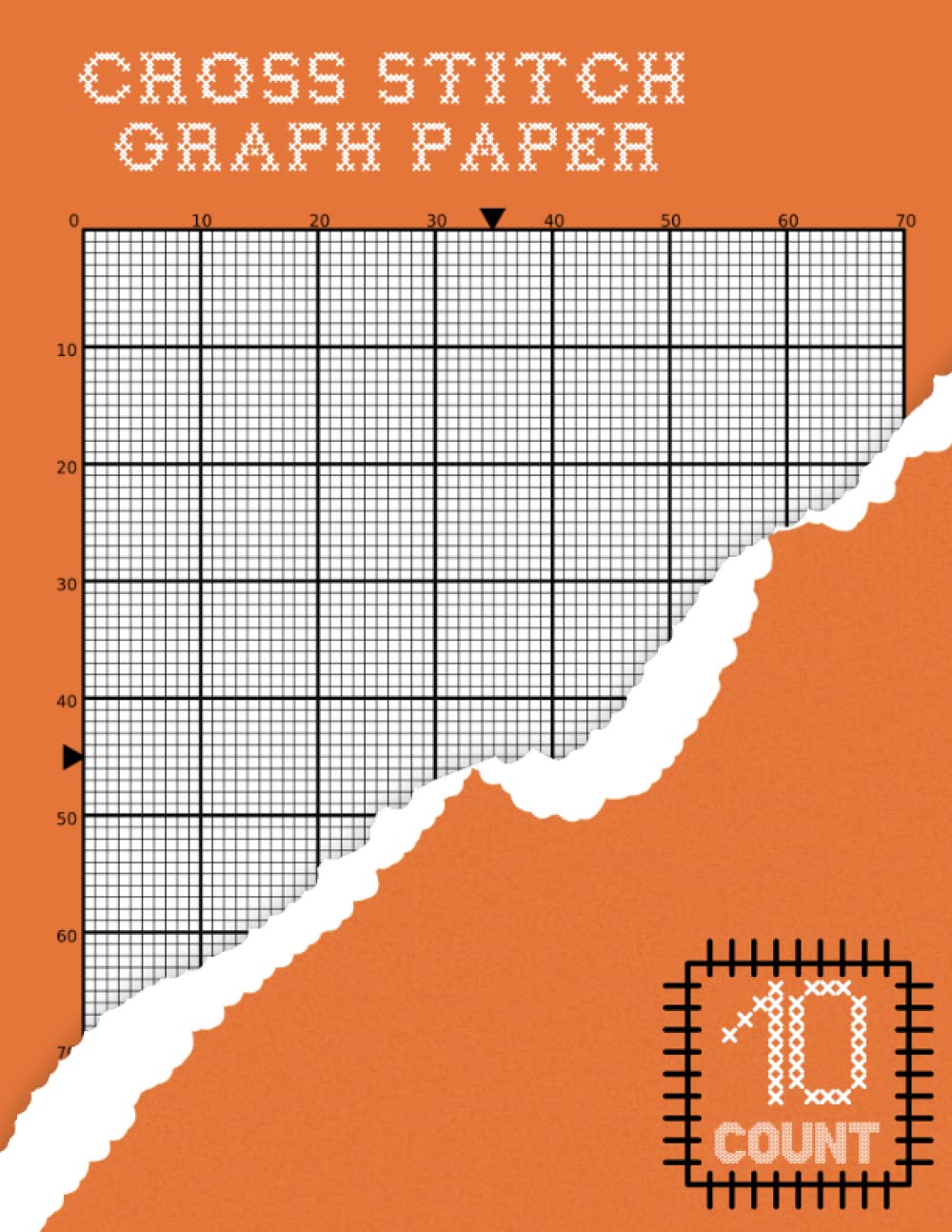 CROSS STITCH 10 COUNT GRAPH PAPER NOTEBOOK: Precision Needle Point Cross Stitching In 10 Squares Per Inch Grid - Design Your Own Embroidery Patterns ... | Din A4, 120 Sheets (Middle Indicator)