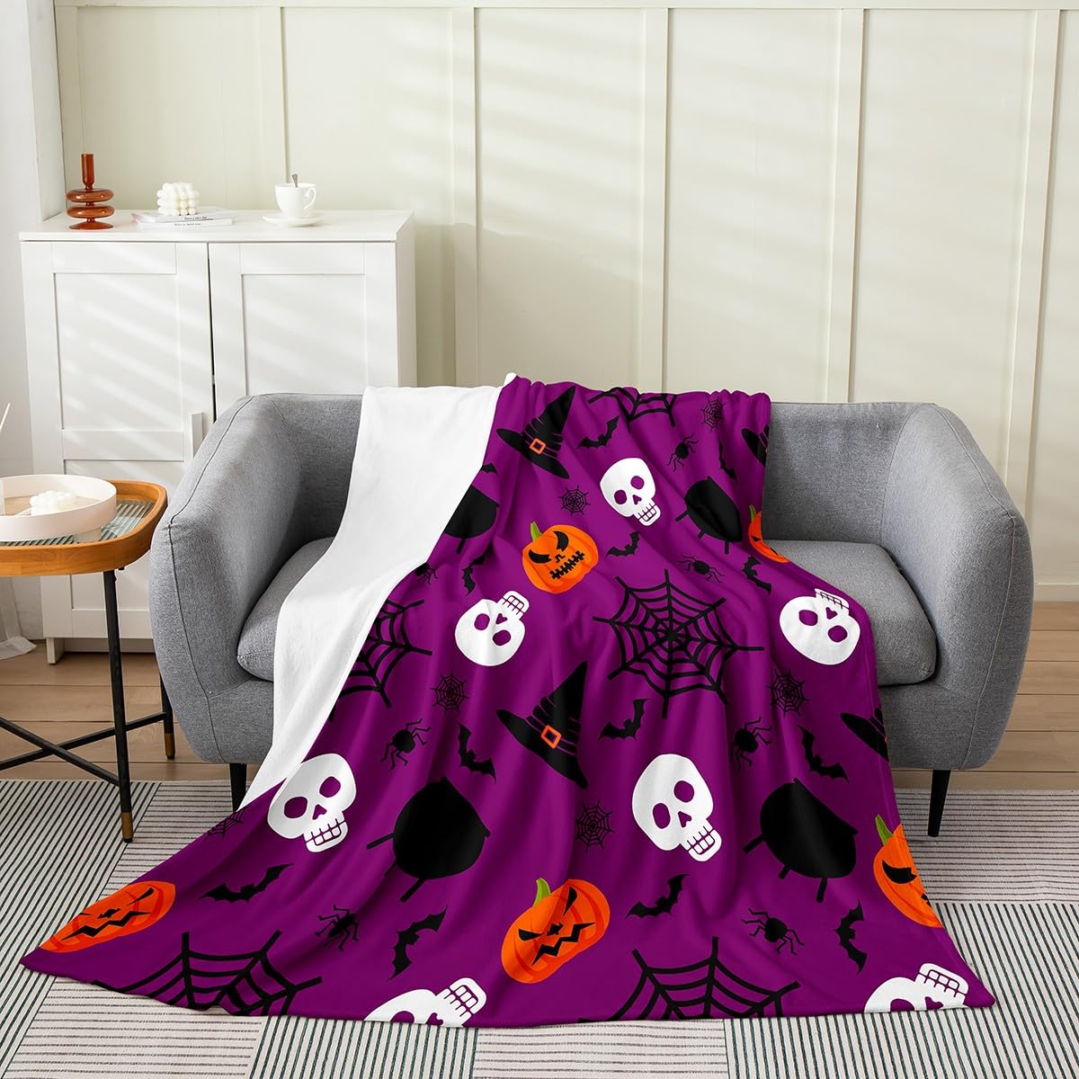 Coperta In Pile Leggera Con Fantasmi E Zucche Rosa, 152x127 Cm, Morbida E Calda Per Tutte Le Stagioni, Lavabile, Regalo Perfetto Per Halloween - 2