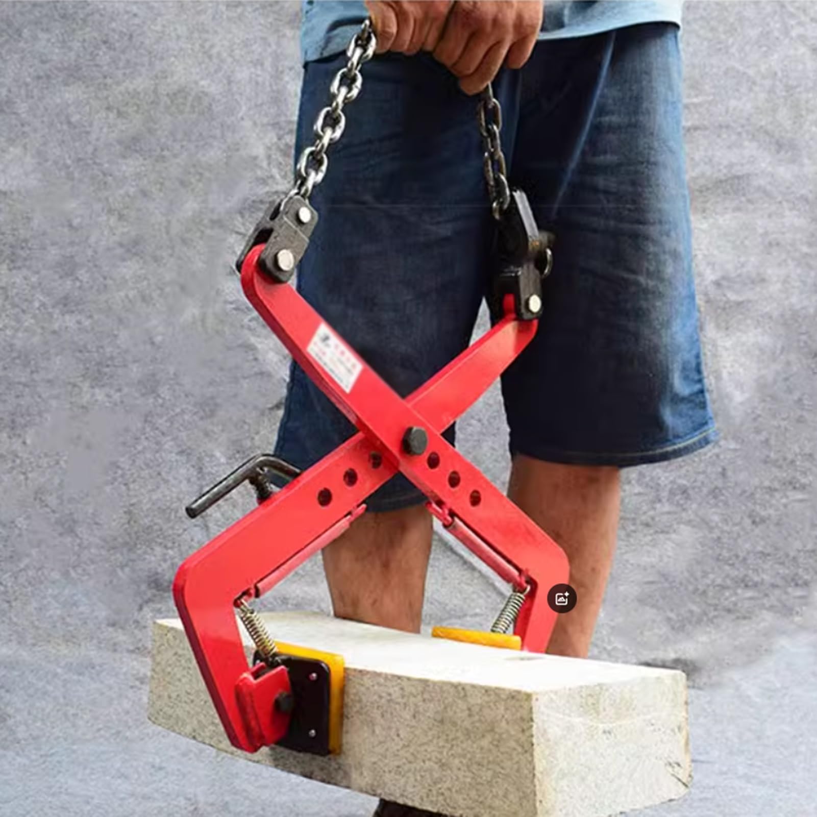 Granite Slab Lifting Clamp Extra Large Load Capacity Stone Lifting Clamp, Heavy Duty Adjustable Jaw Opening 11.8-49.6 inch, Scissor Lifting Clamp Curb Clamp Handling Concrete Block(Opening Size 16.5-3