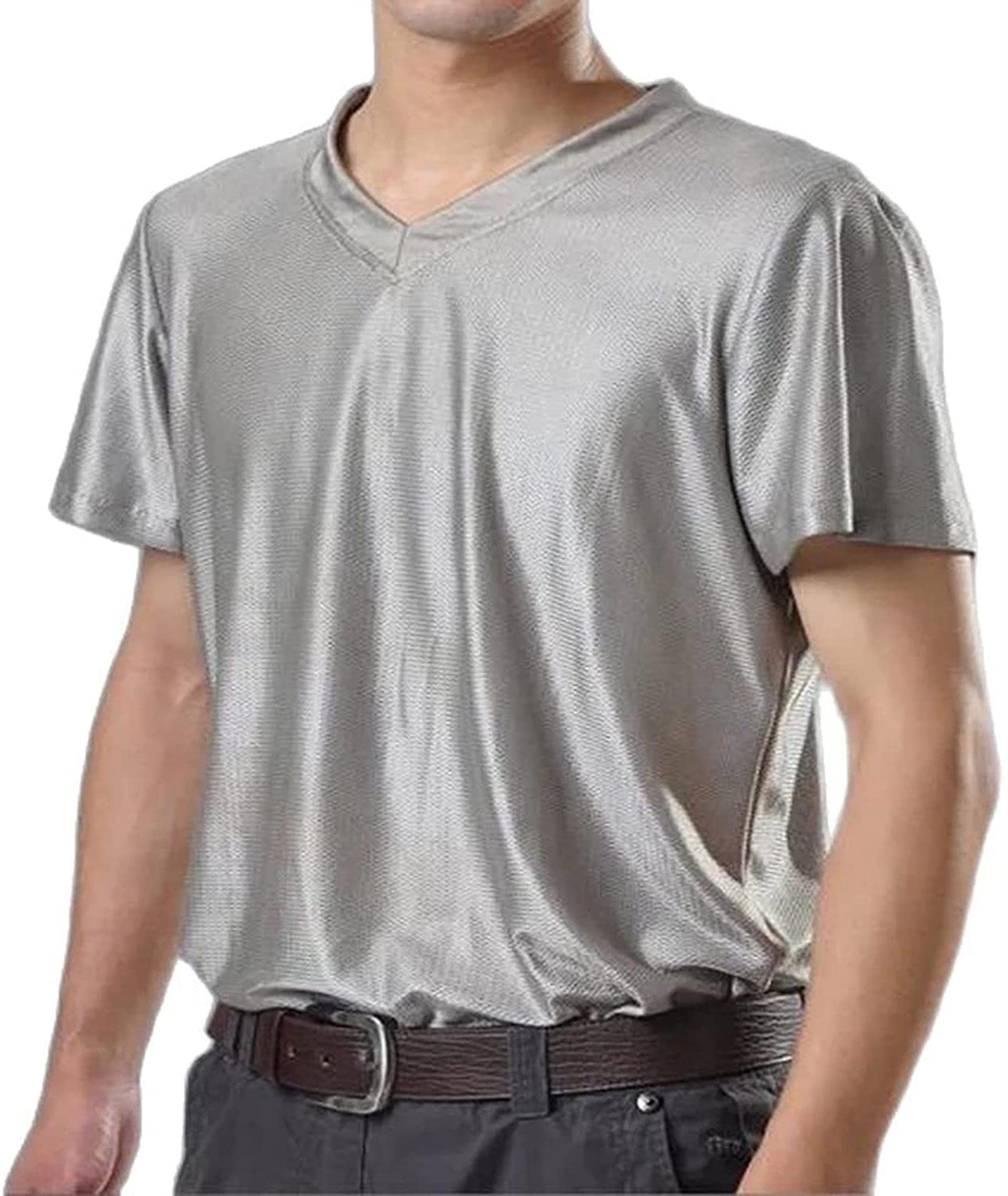 T-shirt EMF radiation shield col en V ADSWINB pour rester protégé des ondes au bureau et à la maison