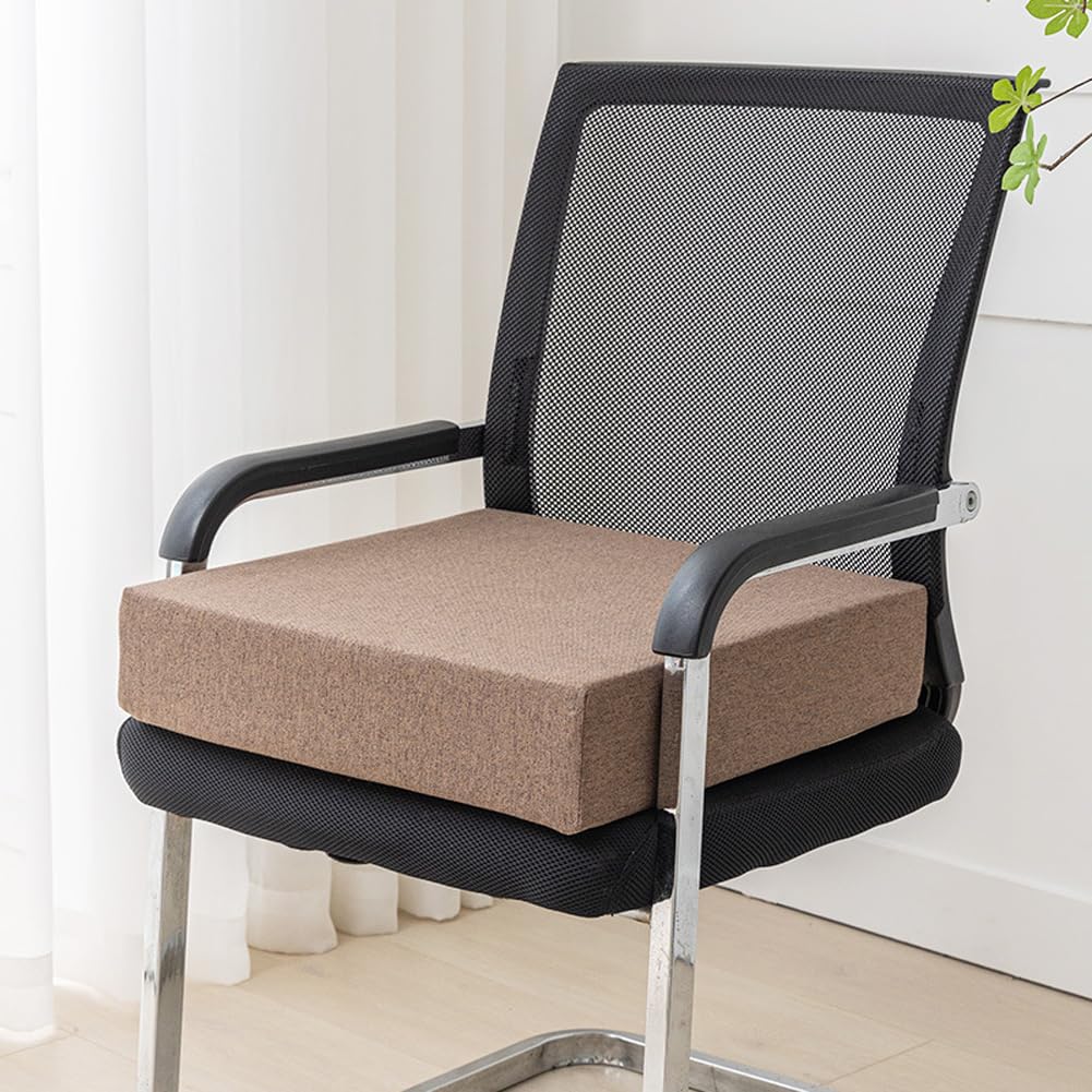 Yougang Brown Extra Thick Chair Seat Cushion Pad,Square 40/45/50Cm Booster Cushions,Large Armchair Booster Cushion Pads For Dining Indoor Garden,Washable (,45X45x8cm)