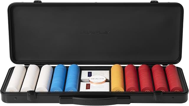 SLOWPLAY Godel Ceramic Poker-Chipsatz, 500 STK [ohne Werte], 39mm& 10g pro Chip | Verfügt über einen hochwertigen Chipkoffer mit besonders robuster Schale aus deutschem Polycarbonat