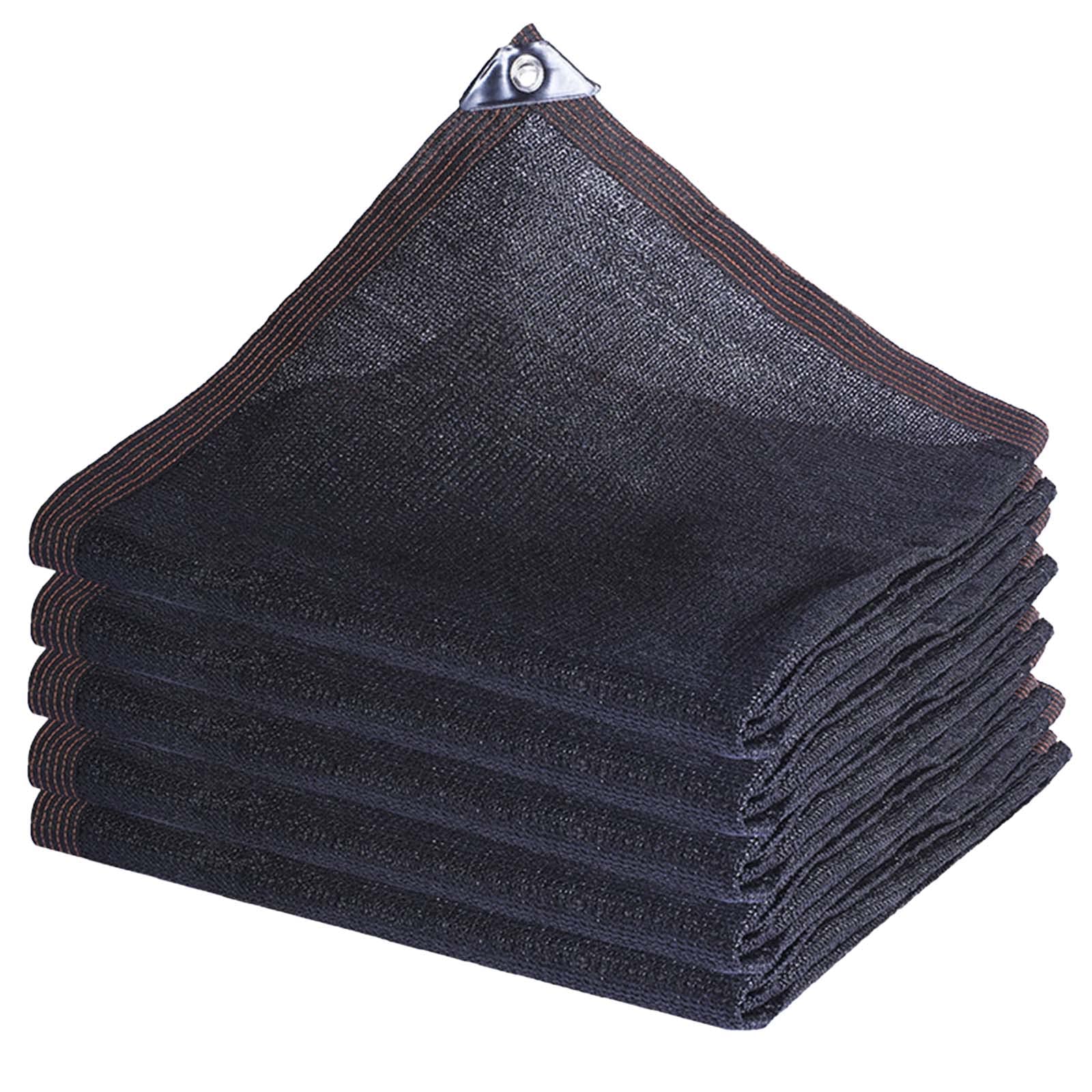 Schwarz Schattennetz mit Ösen, Shade Sails 85%-95% Prozent Shading Rate Sonnensegel, Reißfestigkeit Wasser und luftdurchlässig Außenbereich geeignet. (Schwarz 12-Polig / 5m * 5m / 16.4ft * 16.4ft)