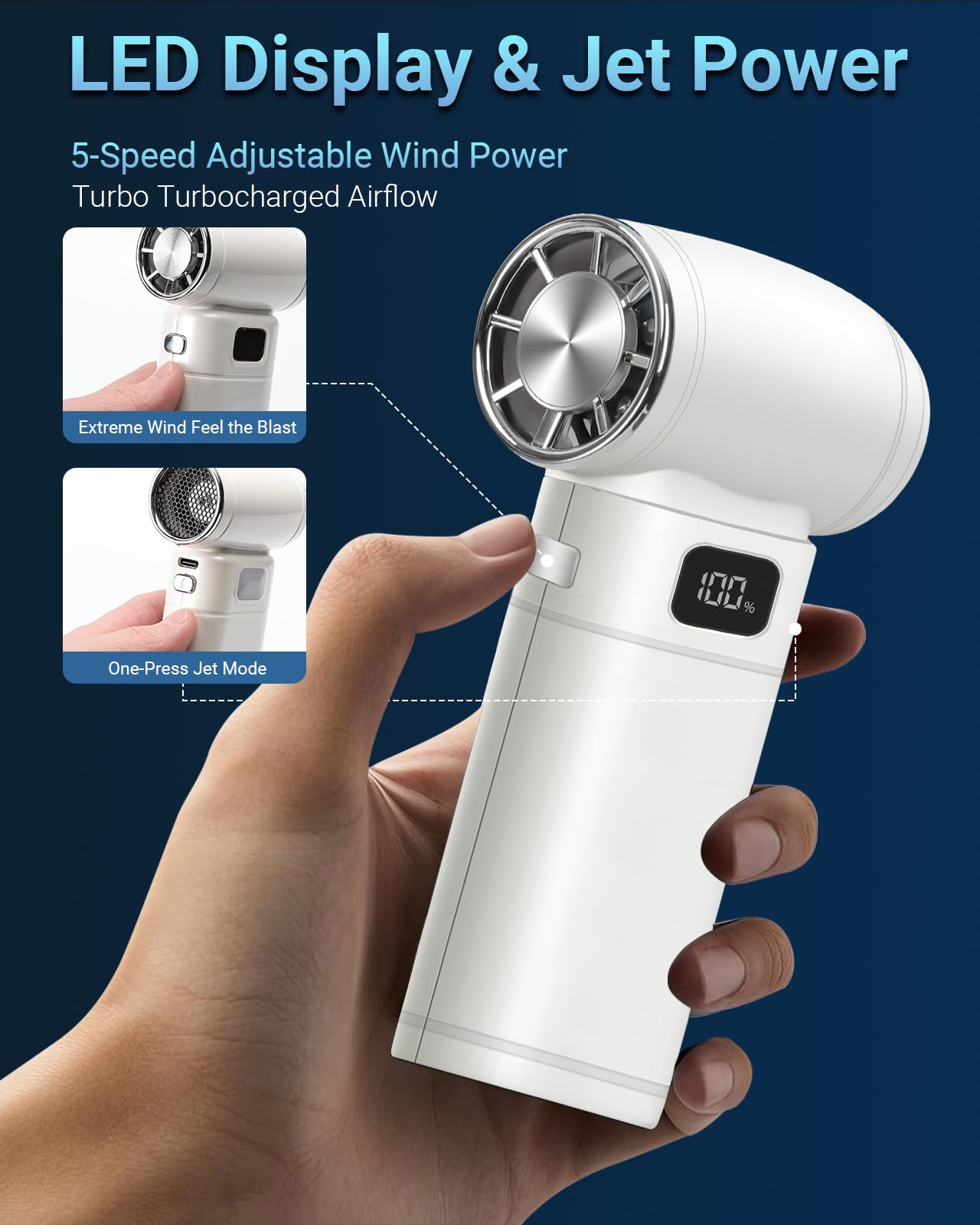 Amazon | AuraliBrite ハンディファン 9000mAh 手持ち扇風機 LED 