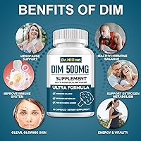 Vista 2 de DIM 500MG Suplemento Ultra Formula – Metabolismo hormonal y apoyo del equilibrio de estrógenos para mujeres y hombres – Diindolilmetano con extracto