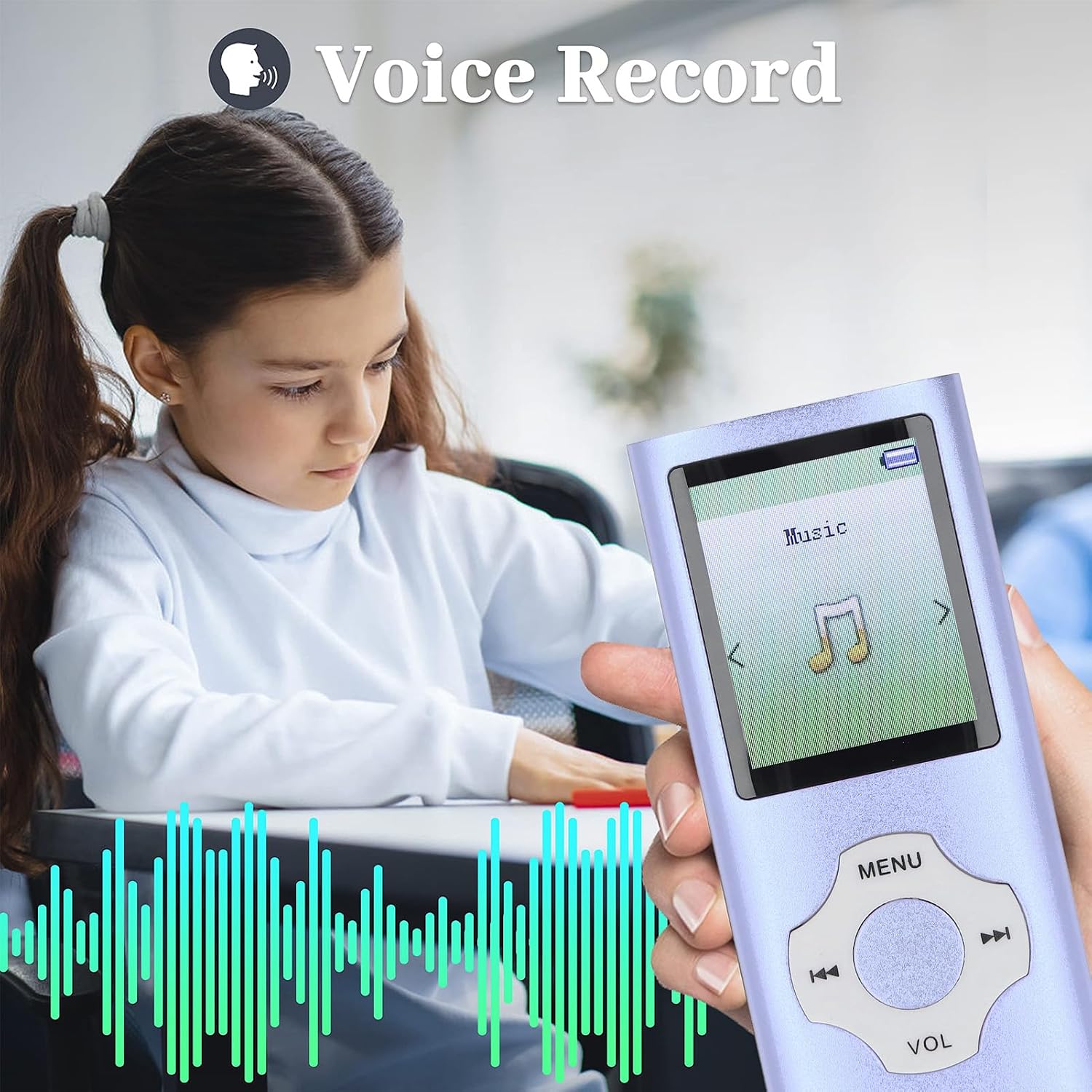 MP3 MP4 Player HiFi Sound, 128GB Expandable Music Player with Color Screen Electronic Book Voice Recorder, Portable Video Audio Player for School Entertainment Outdoors
