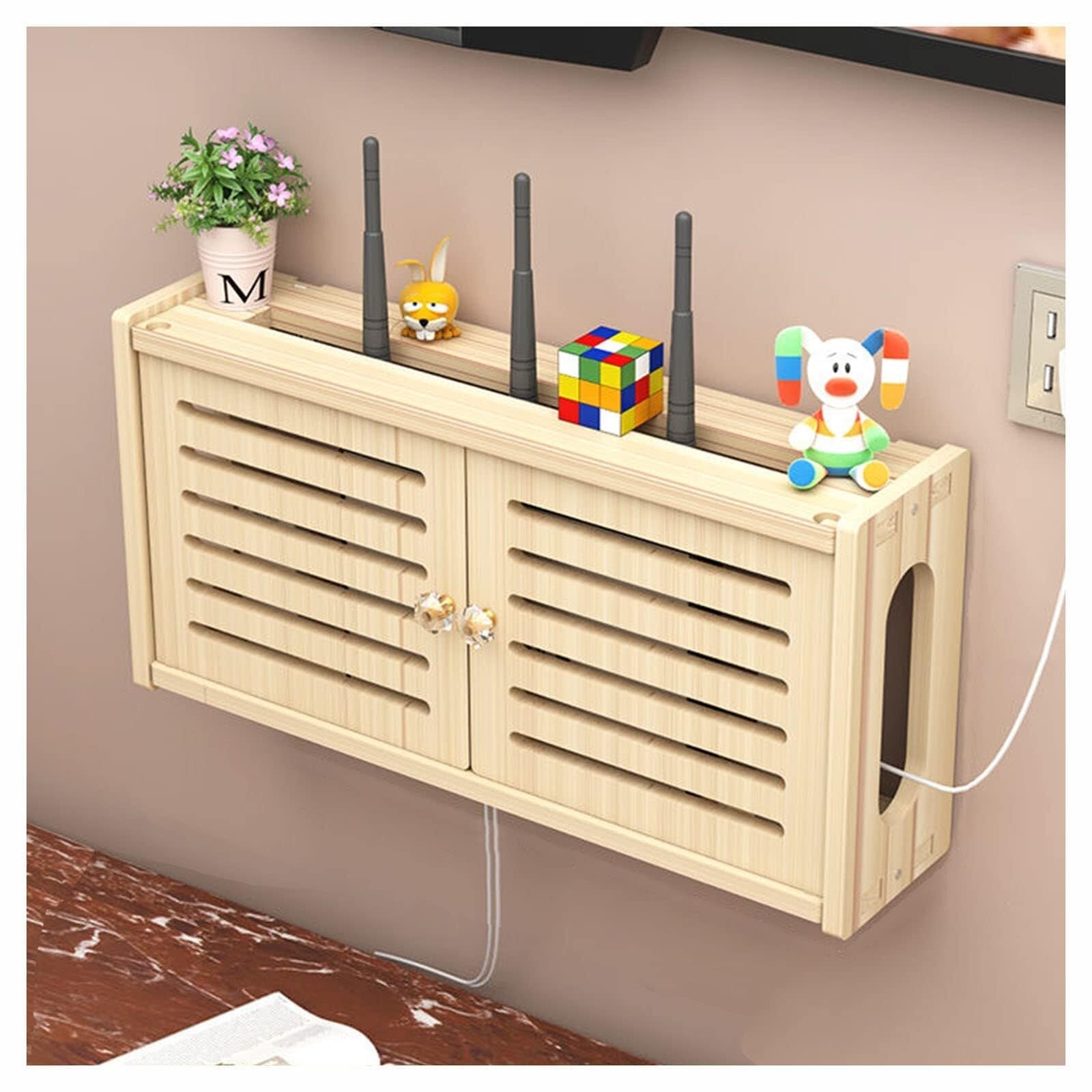 Boîte de rangement WiFi en bois pour éliminer le désordre des câbles