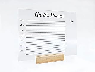 Personalized Acrylic Weekly Planner Calendar - Dry Erase Board, Dry Erase Calendar, Monthly and Weekly Calendar, Transparent Calendar (10" x 8", Extra Package)