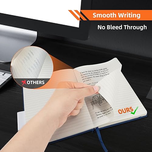 Miniatura 5 de BOSSAND Cuadernos de rayas universitarias, paquete de 6 cuadernos rayados A5, 200 páginas de papel grueso de 3.53 ozm, tapa dura, 8.25 x 5.75