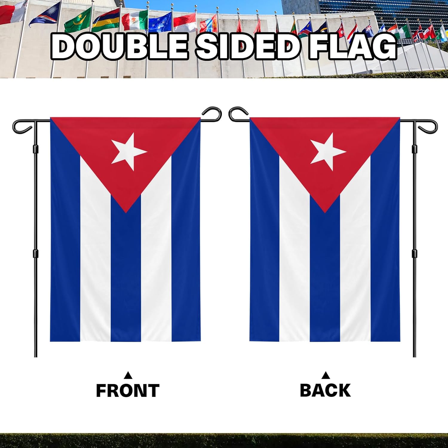 Cuba Garden Flag, 12x18 Inch Double-Sided, Vivid Color Cuban National Garden Flags, for Indoor Outdoor Party Home Lawn Decor - Image 3