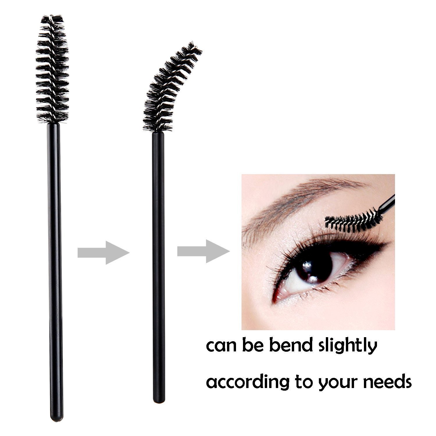 300 Multi-Color monouso ciglia per applicare il mascara, spazzola del sopracciglio, occhi, strumento volto trucco, monouso ciglia Make Up Mascara Spazzole applicatore bacchetta pennello