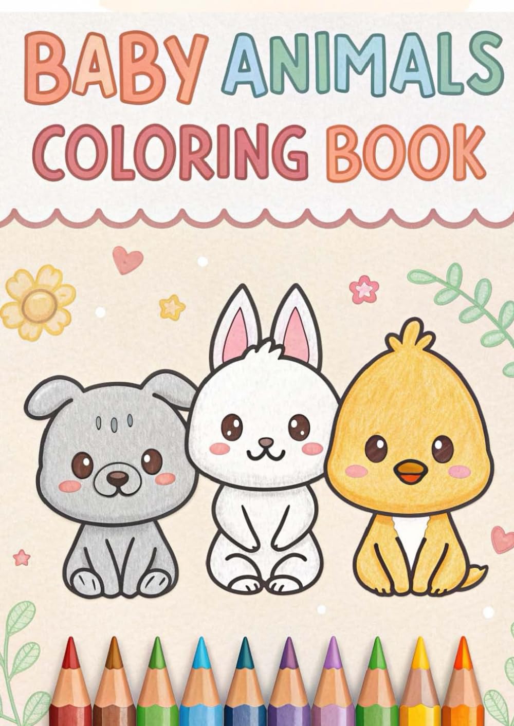 Baby Animals Coloring Book for Kids: 25 Cute and Easy Coloring Pages of Baby Lions, Puppies, Kittens, Bunnies, Elephants & More: Adorable Baby Animal ... Fun & Kid-Friendly Designs (Coloring Books)