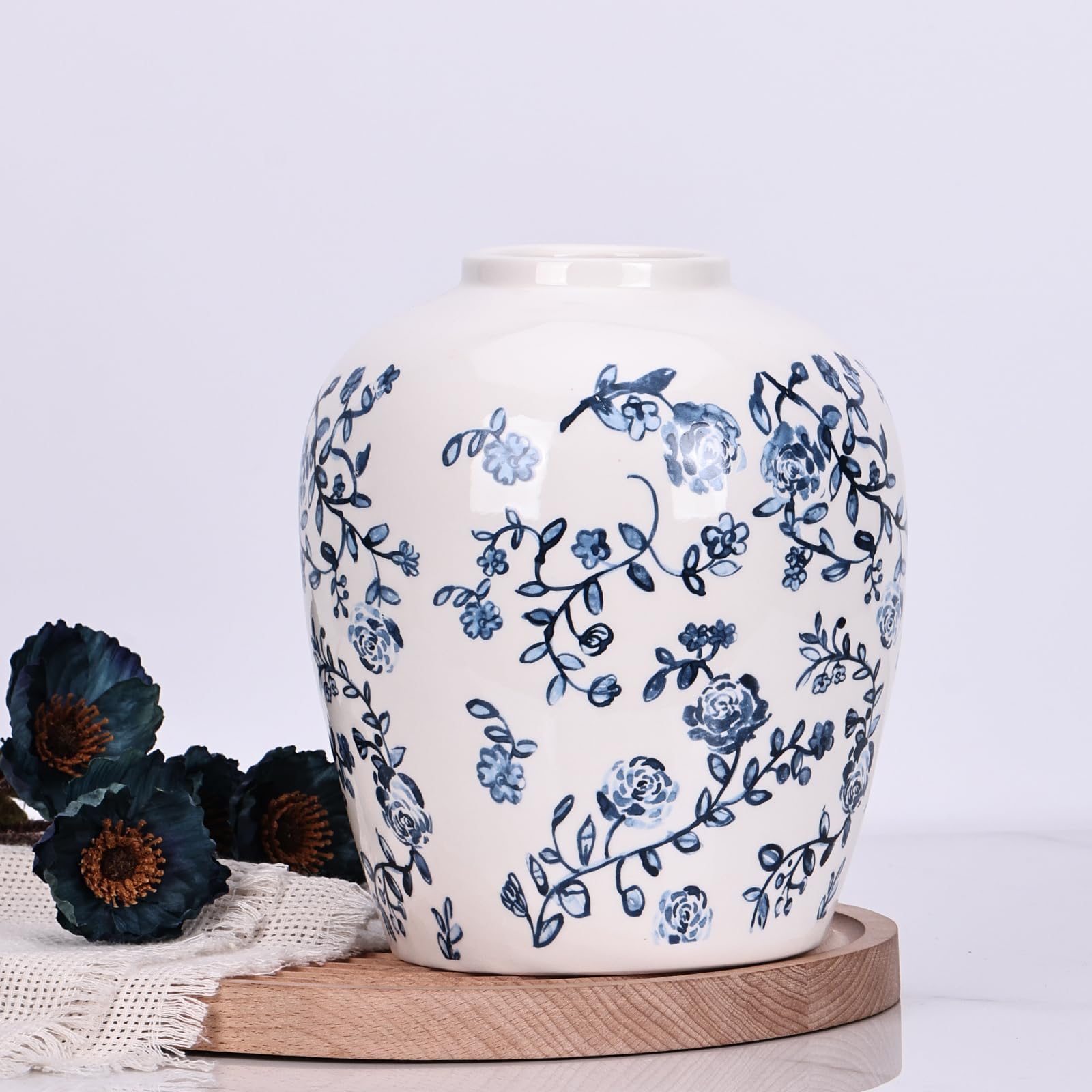 青と白の陶器製花瓶 Amazon.co.jp: 青と白の花瓶、青の花瓶ホーム装飾、シノワズリー