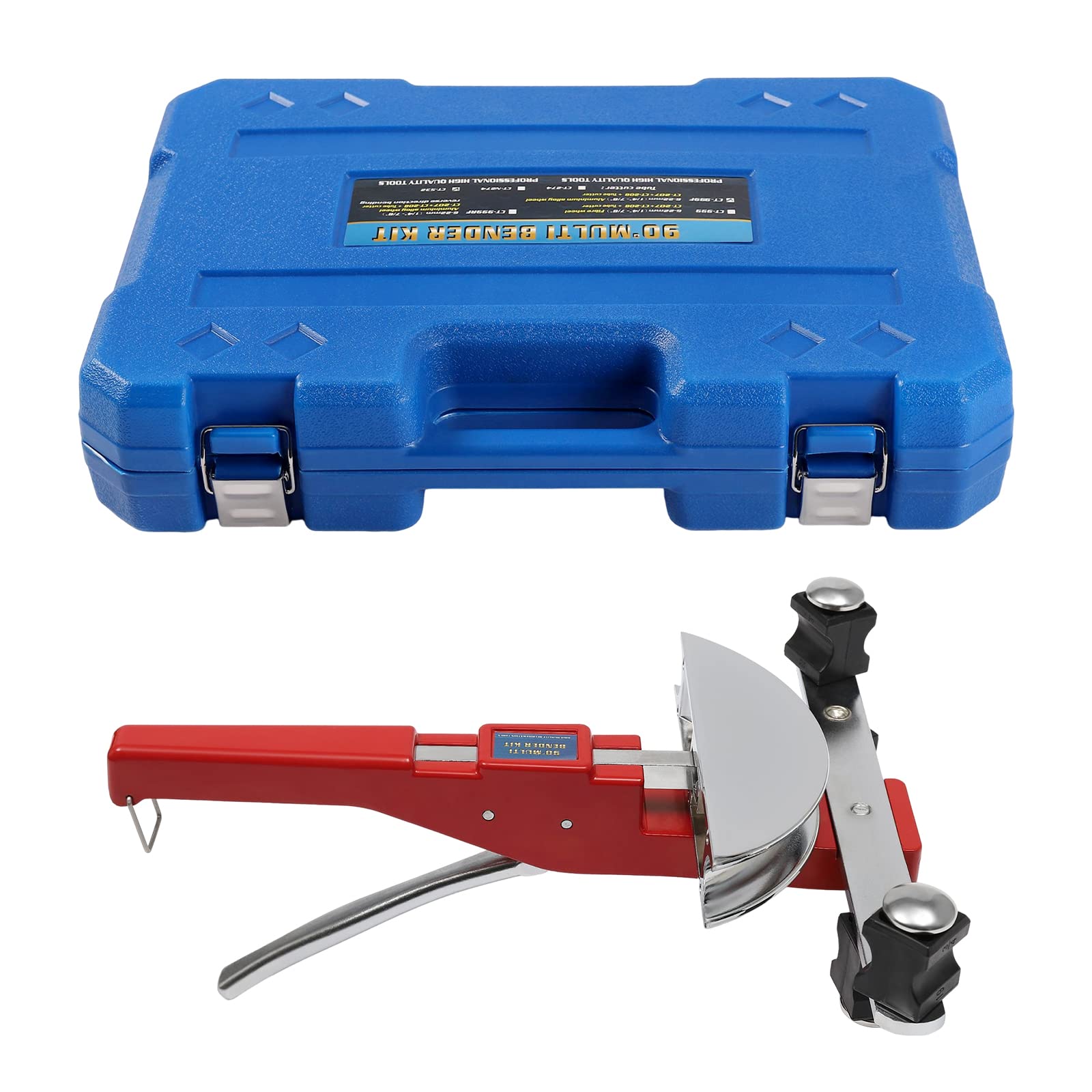 Curvatubi manuale con una sola mano, 6-22 mm, tagliatubi a 90° con set di piegatura CT-999F (rosso)
