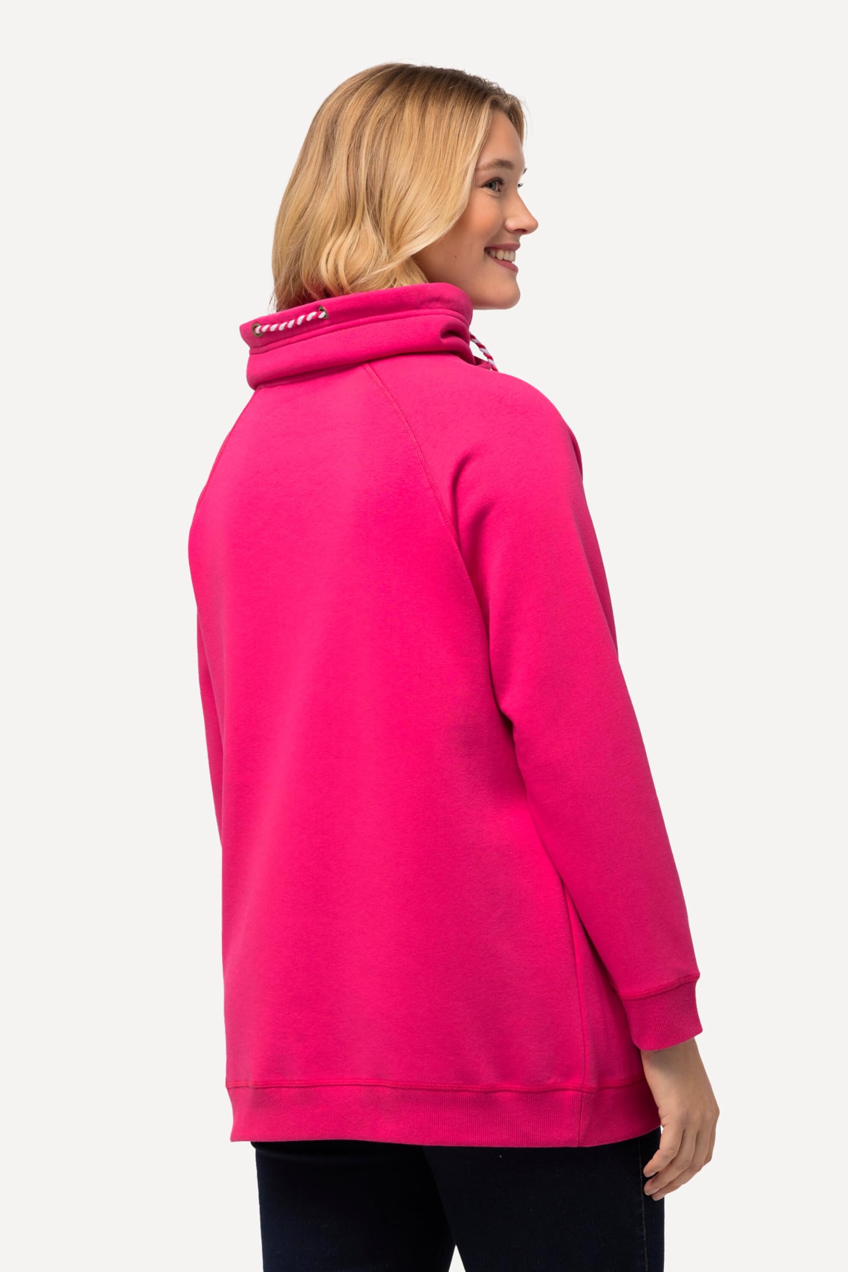 Ulla Popken Damen Basic Sweatshirt Zweifarbige Kordel Sweatjacke (1er Pack)