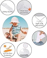 Vista 41 de SimpliKids Sombrero de sol para bebé de ala ancha con protección solar UPF 50+ UV Ray Azul claro #1