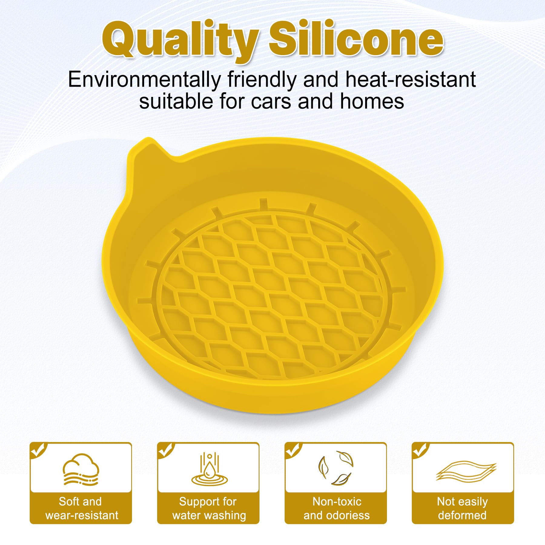 SINGARO Car Cup Holder Coaster, Silicone Cup Holder Insert, Universal Non-Slip Cup Holders, Car Accessories Interior for Women and Man 4 Pack Yellow view 6