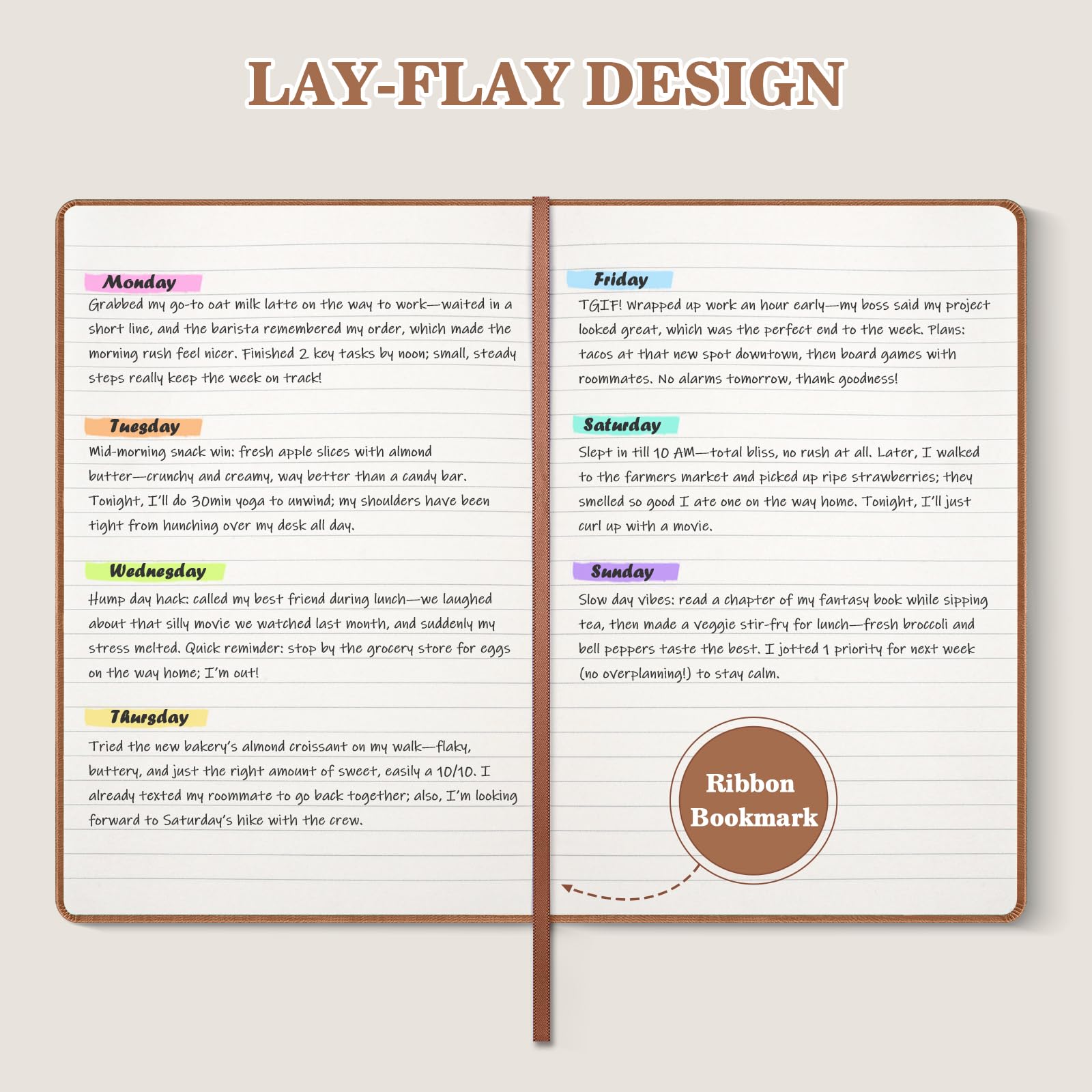 OMEYA Confezione da 8 quaderni a righe per lavoro, carta spessa 100 g/m², 14,5 x 21,1 cm, a righe universitarie, formato A5, diari in pelle per scrittura, quaderni con copertina rigida per scuola